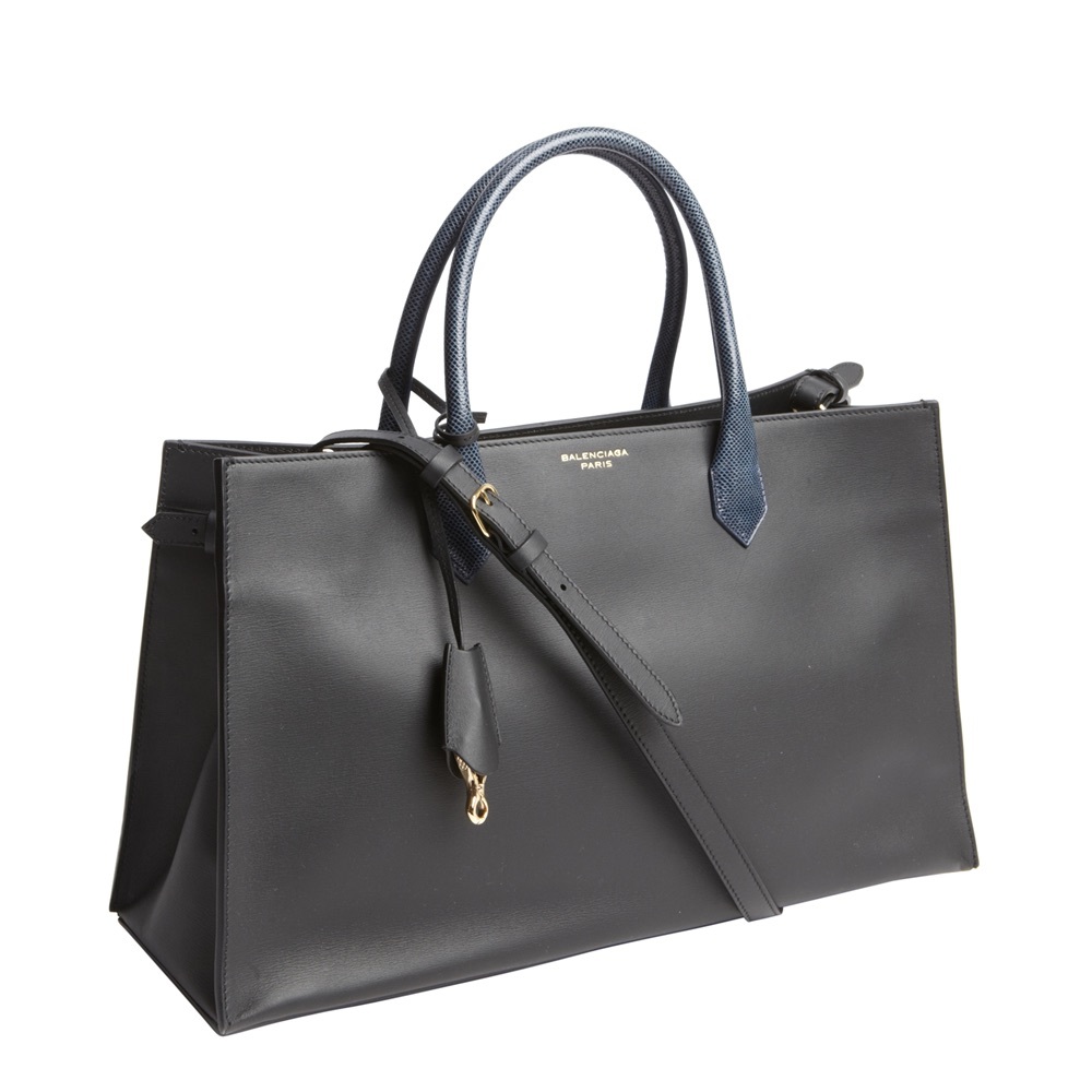 Balenciaga Large Black Leather with Python Handles
